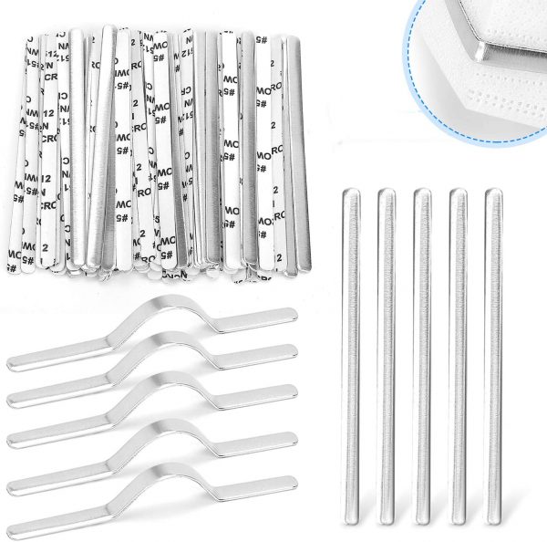 Aluminum Strips Nose Wire Metal Nose Bridge Nose Bridge 90MM Nose Bridge Bracket DIY Wire Adhesive Back for Sewing Crafts 120PCS