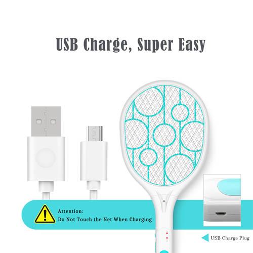 USB Rechargeable Fly Zapper Racket